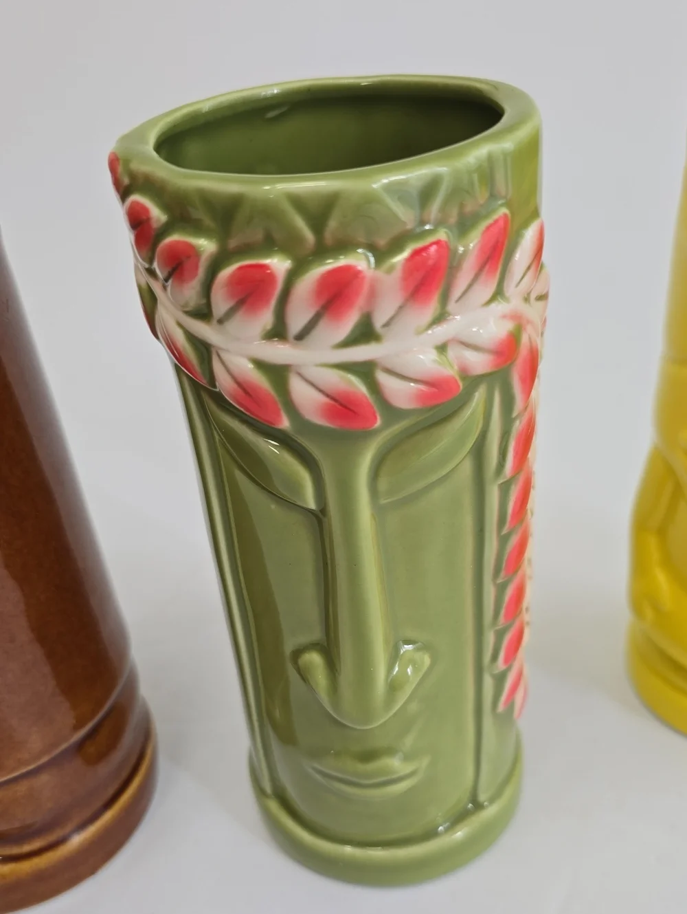 Tiki Novelty Set Of 3 Tiki Porcelain Cups Polynesian Hawaiian Luau
